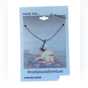 Meet Me by the Bonfire sterling silver beach chair necklace New 18”